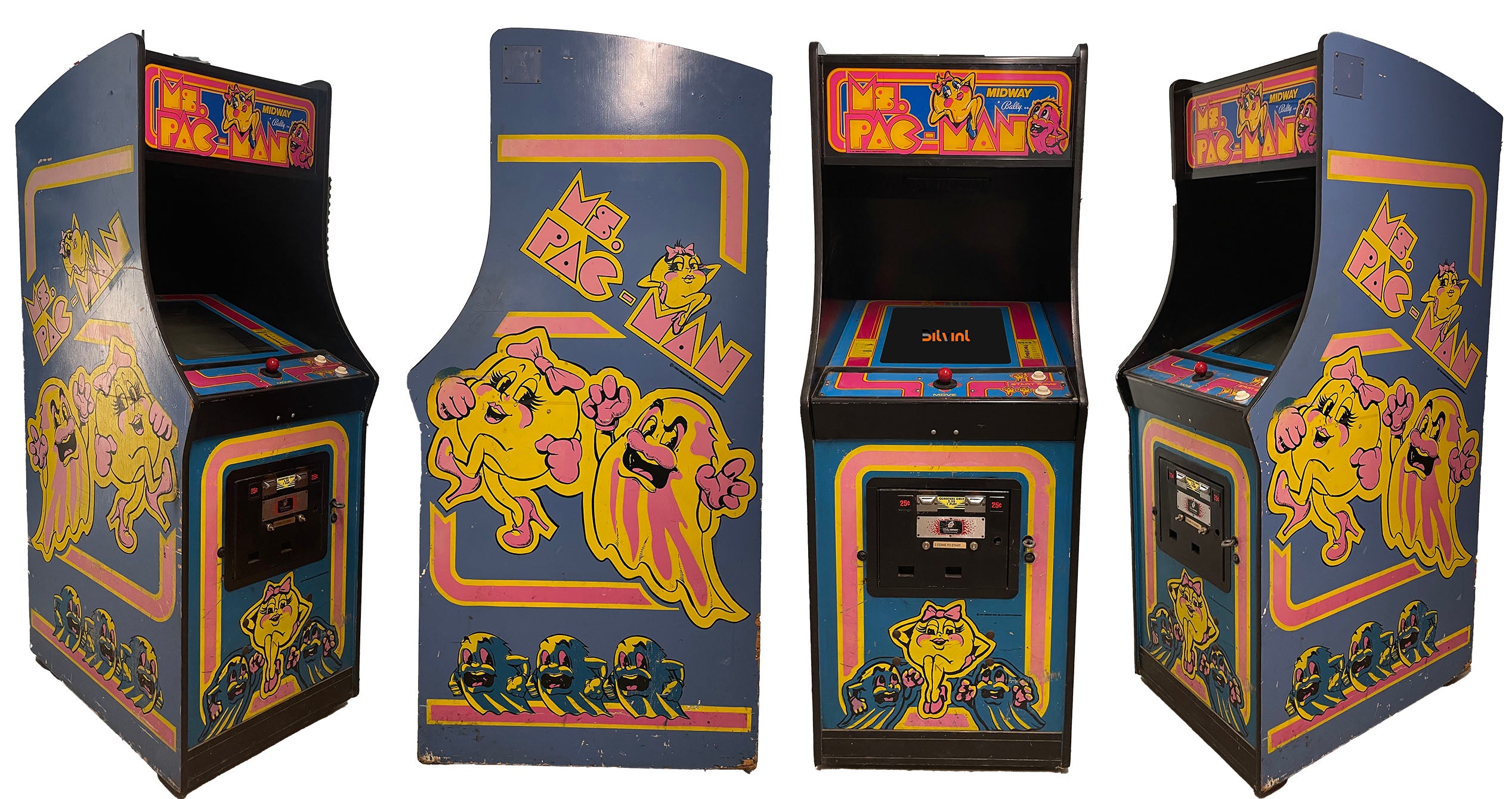 Pacman and Miss Pacman. Learn about these retro video games here.
