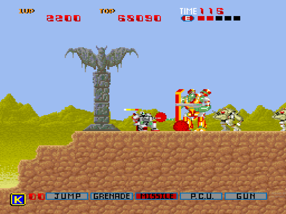 Psycho-Nics Oscar Arcade Game (1987) – Data East’s Mech Shooter